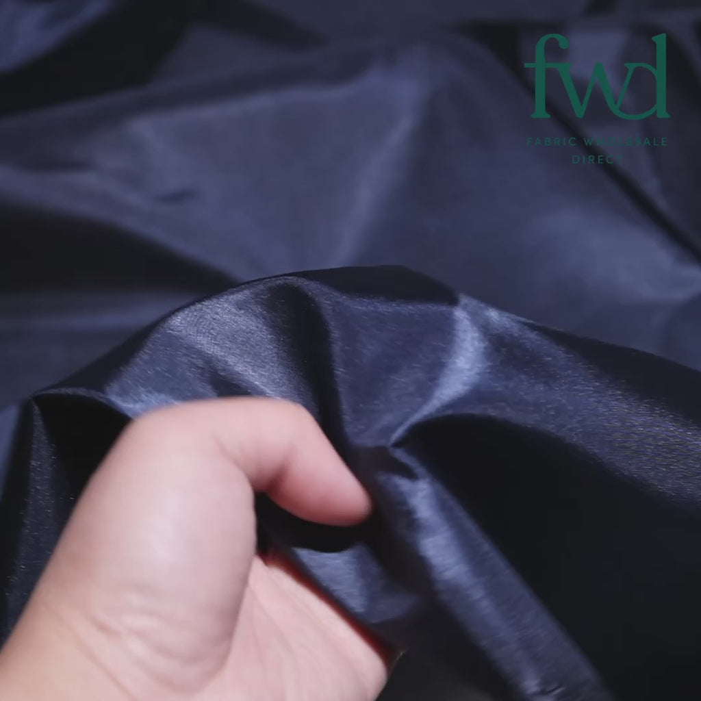 Polyester China Silk Lining (58/60 Inch) Midnight Blue Fabric Video|SV571393