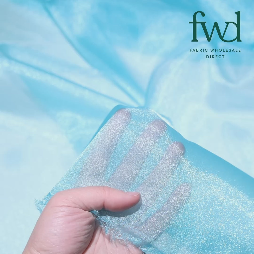 Crystal Organza (59/60 Inch) Turquoise Fabric Video|SV571268