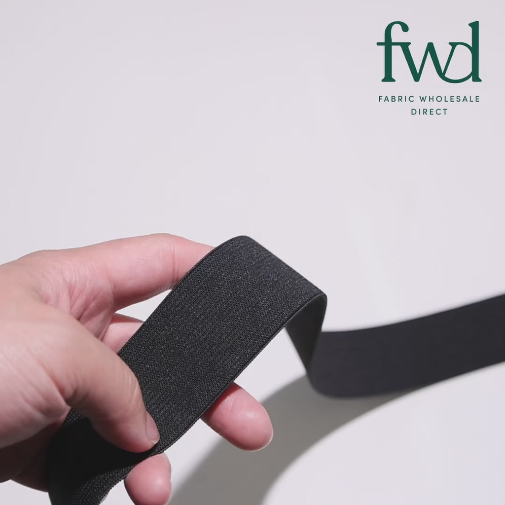 1.5 Inch Flat Non-Roll Knit Elastic Black Video|SV582114