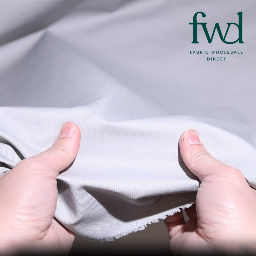 Poly Cotton Twill Silver Fabric Video|SV580381