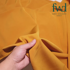 Polyester Crinkle Pebble Moss Crepe Mustard Fabric Video|SV582339