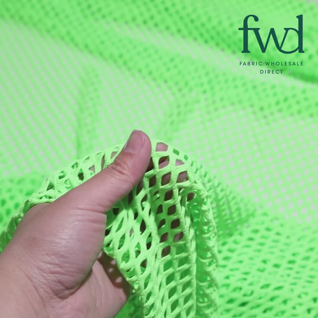 Cabaret Stretch Mesh Neon Green Fabric Video|SV570315