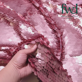 Paillette Circle Sequins On Mesh Blush Fabric Video|SV582252