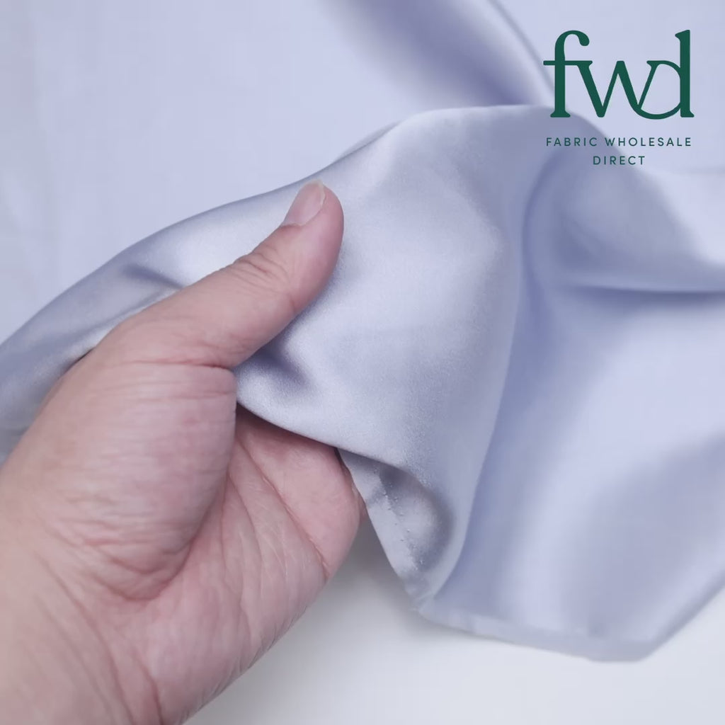 Bridal Silk Charmeuse Satin (45 Inch) Silver Fabric Video|SV581671