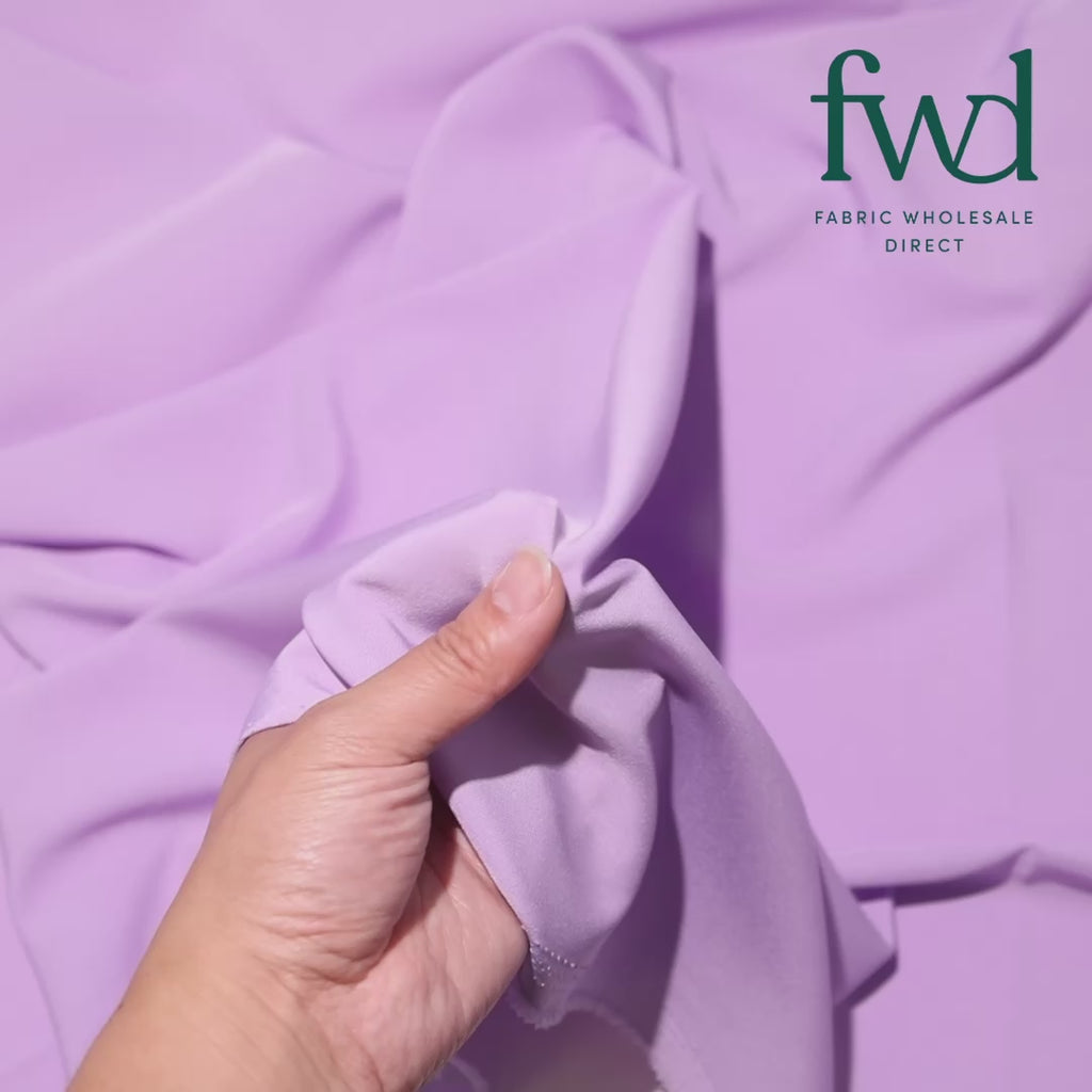 Stretch Polyester Tissue Faille Lilac Fabric Video|SV582291