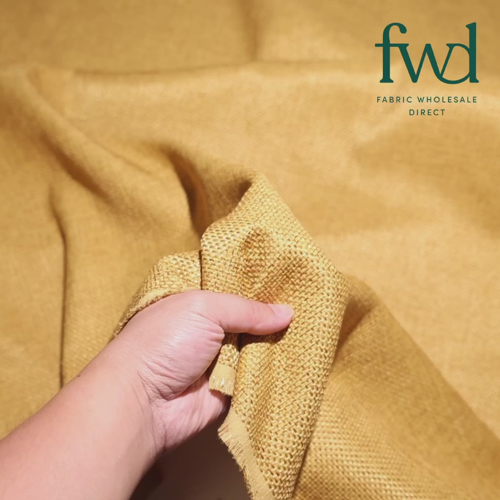 Plain Woven Inlay Upholstery Gold Fabric Video|SV580297