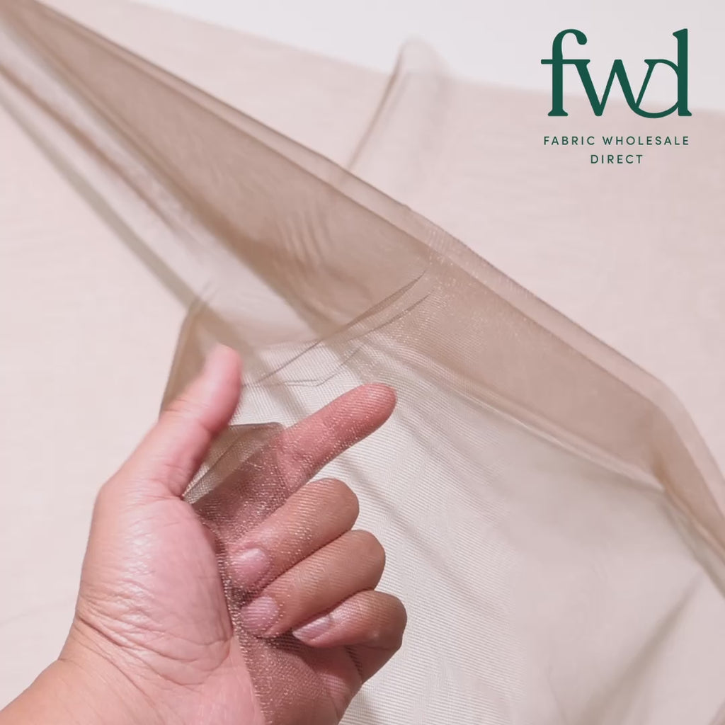 Polyester Tulle (54 Inch) Fabric Brown Video|SV577737