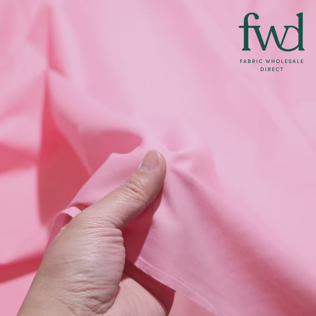 Cotton Polyester Broadcloth (44/45 Inch) Candy Pink Fabric Video|SV571552