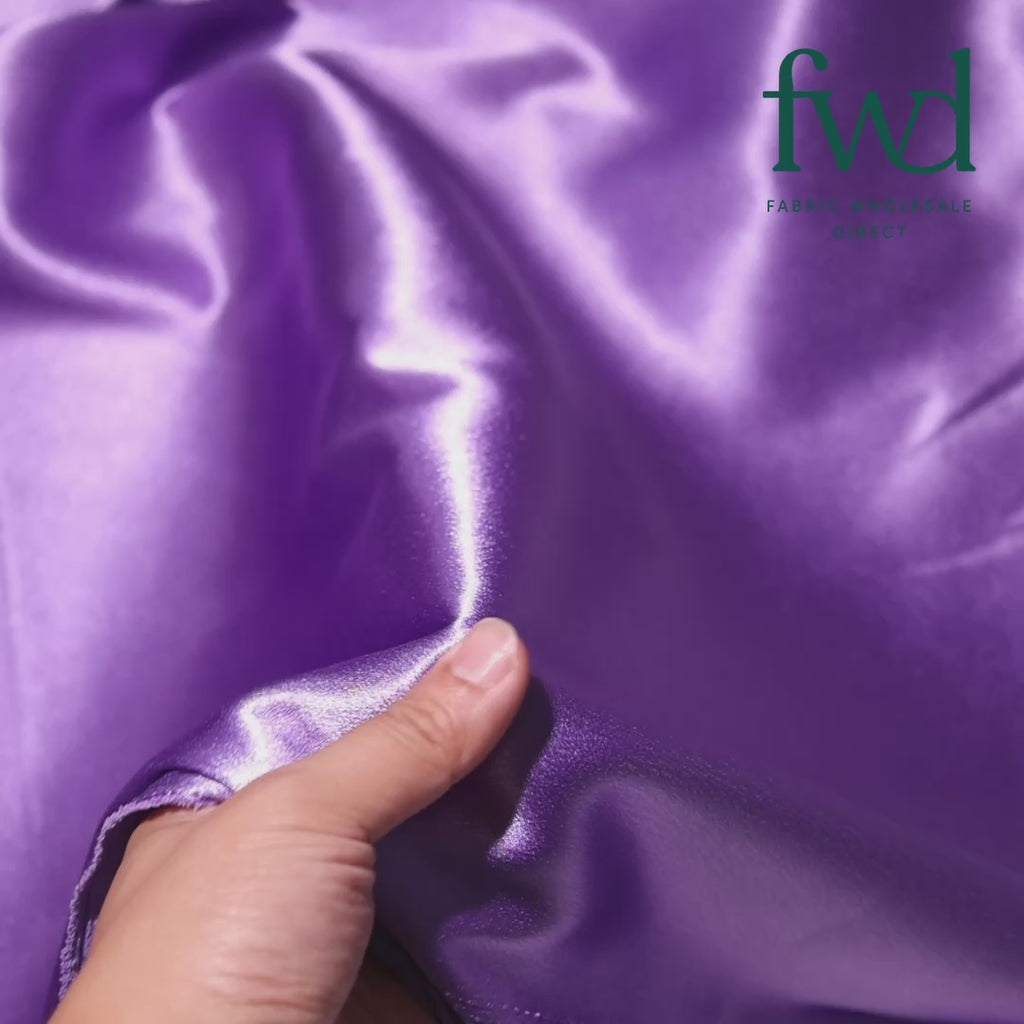 Classic Spun Yarn Polyester Crepe Back Satin Lilac Fabric Video|SV582153