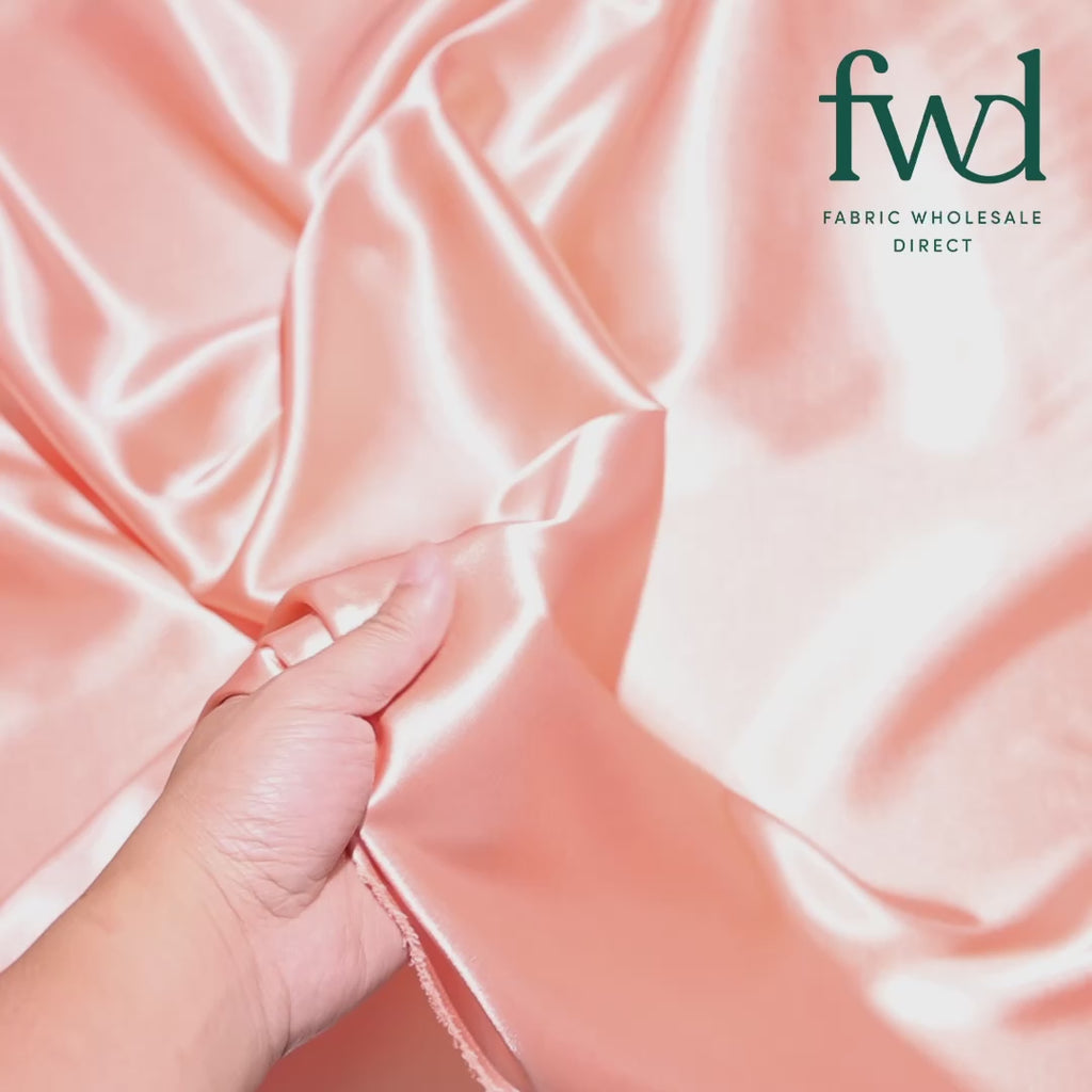 Stretch Charmeuse Satin Peach Fabric Video|SV575771