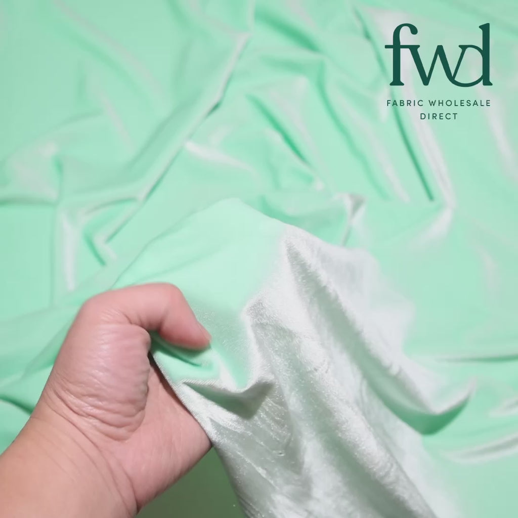 Stretch Velvet Mint Fabric Video|SV571483