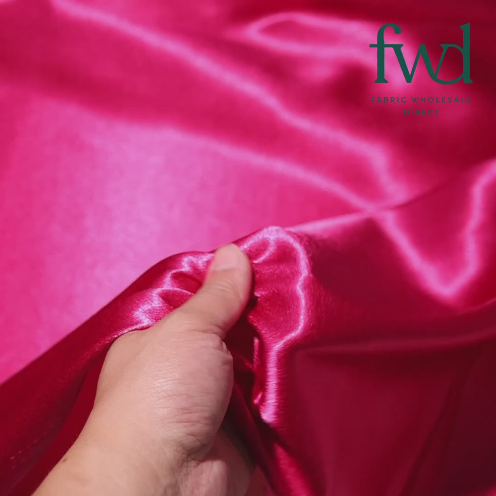 Classic Spun Yarn Polyester Crepe Back Satin Fuchsia Fabric Video|SV582149