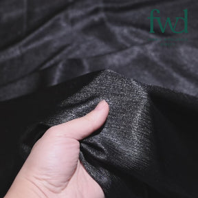Shiny Striped Crinkle Crepe Satin Black Fabric Video|SV581485
