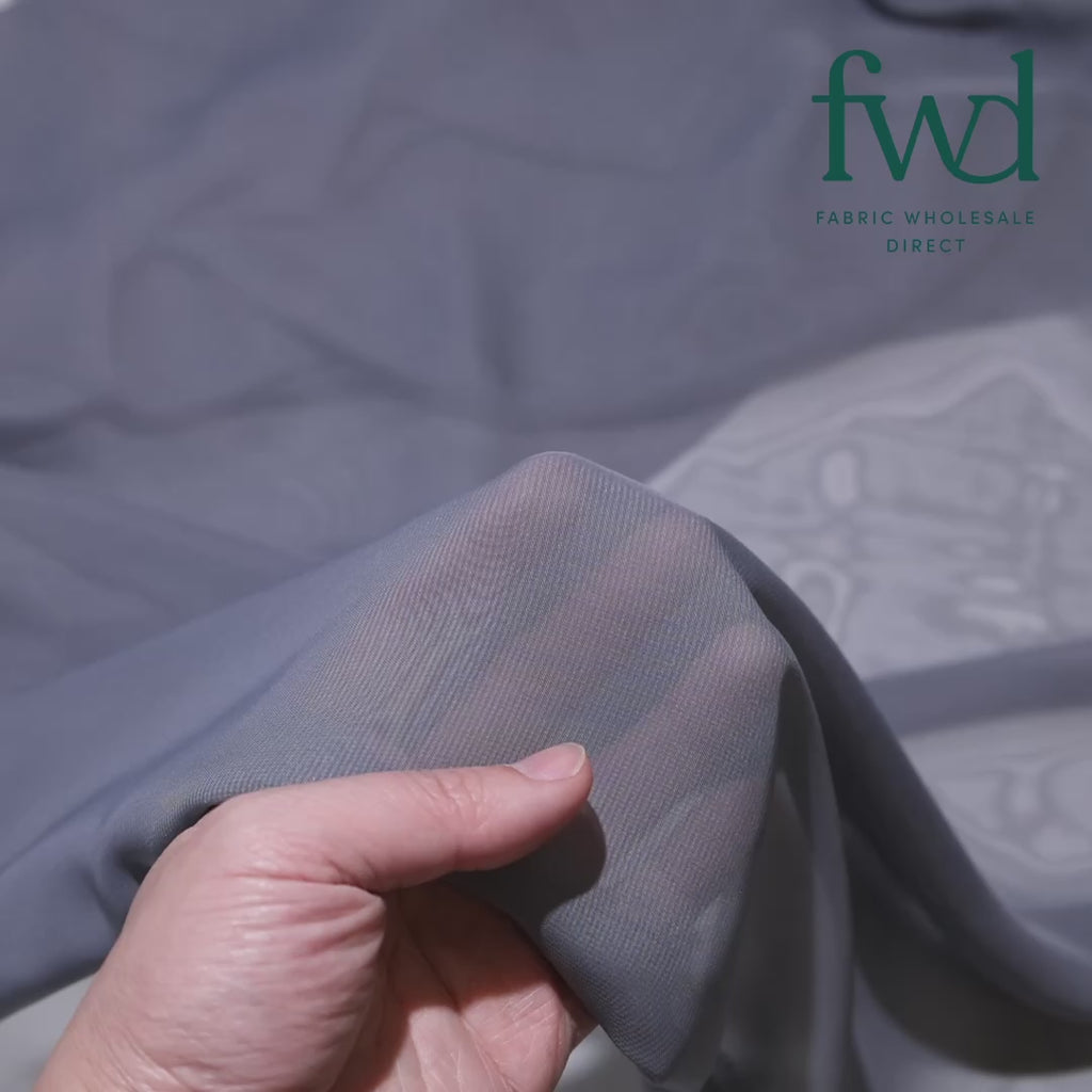 Polyester Chiffon (60 Inch) Grey Fabric Video|SV573746