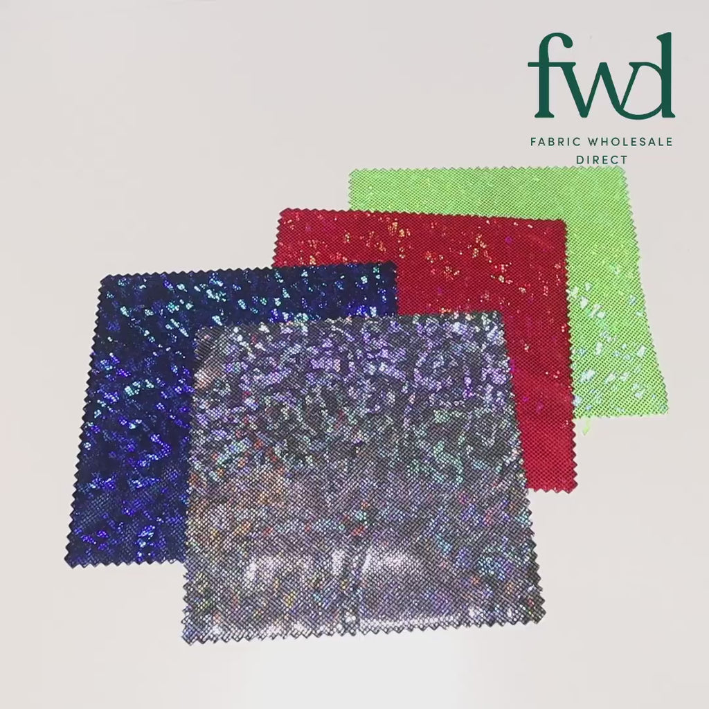 Micro Dot Hologram Tricot Foil Fabric SV577993 Black / Silver 4