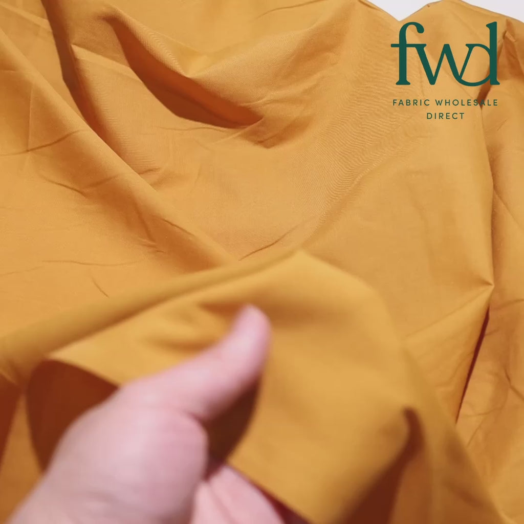 Cotton Polyester Broadcloth (58/60 Inch) Dark Gold Fabric Video|SV573827