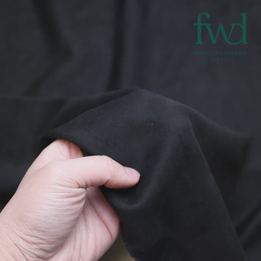 Suede Scuba Double Knit Black Fabric Video|SV581334