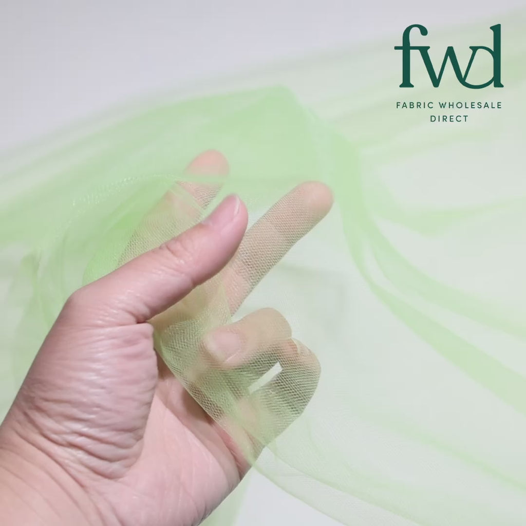 Polyester Tulle (54 Inch) Fabric Lime Green Video|SV581701