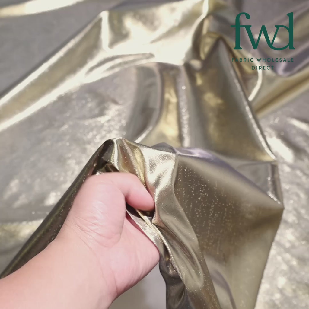 Tissue Lame (44/45 Inch) Fabric Gold / Black Video|SV575665