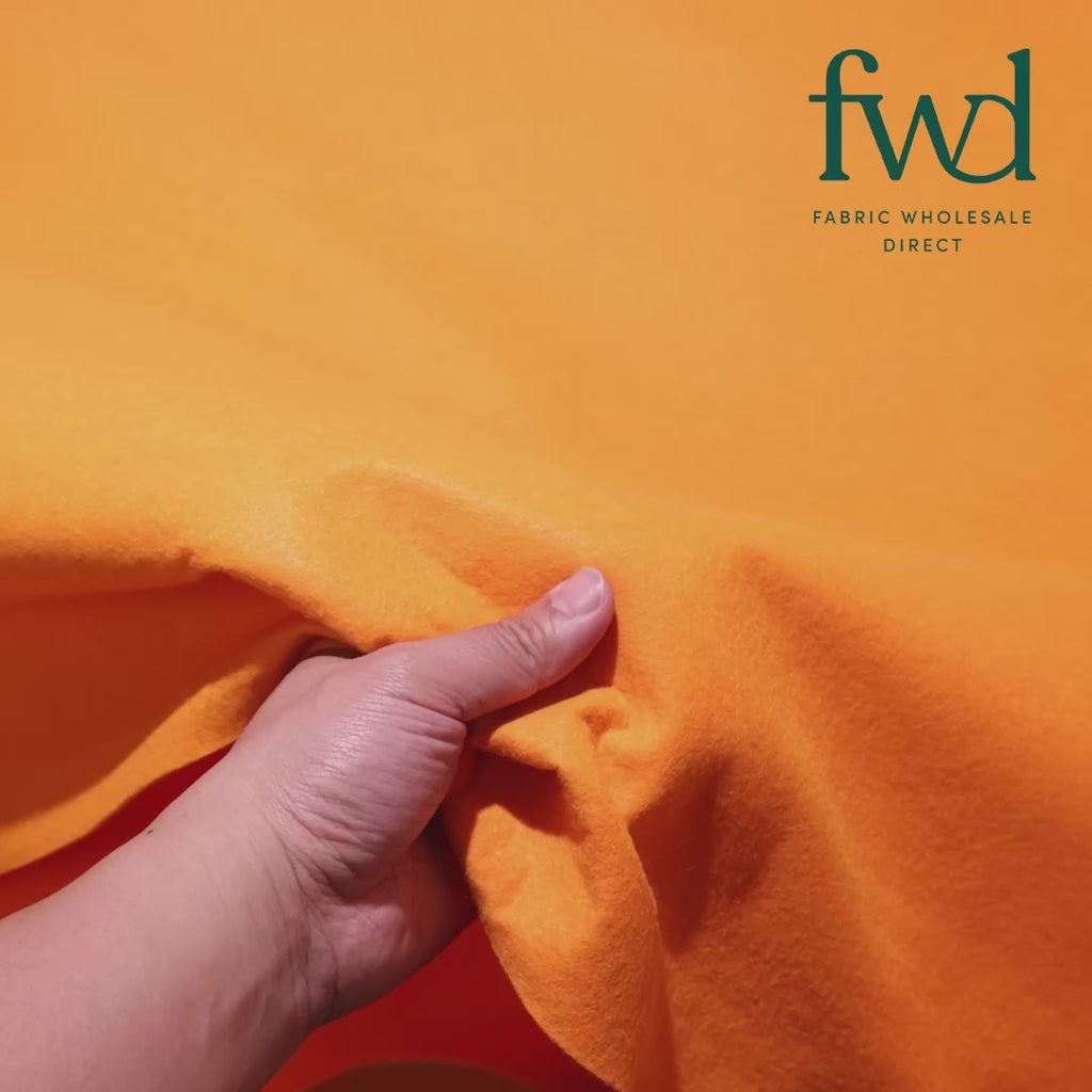 Polyester Felt (74 Inch) Orange Fabric Video|SV582532