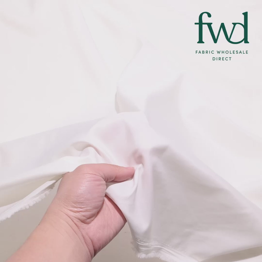 Silky Polyester Pongee Fabric Ivory Video|SV582874
