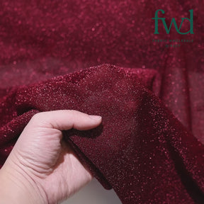 Metallic Lurex Jersey Knit Burgundy Fabric Video|SV581250