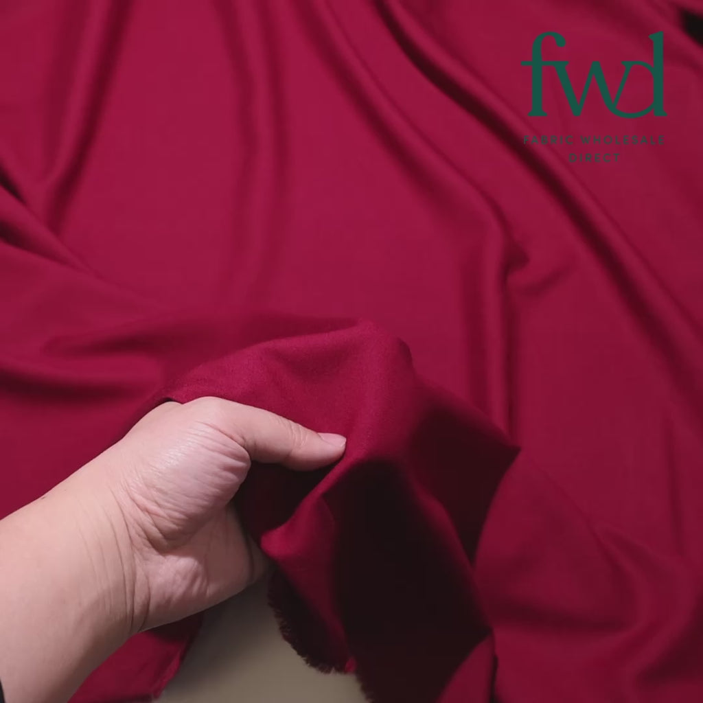 Rayon Challis Fabric Burgundy Video|SV582861