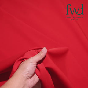 Polyester Crinkle Pebble Moss Crepe Red Fabric Video|SV582333