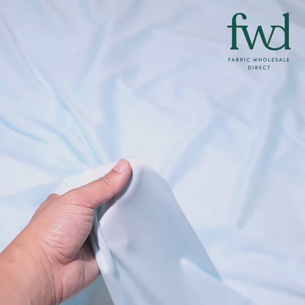 Polyester Interlock Knit Lining Baby Blue Fabric Video|SV575262