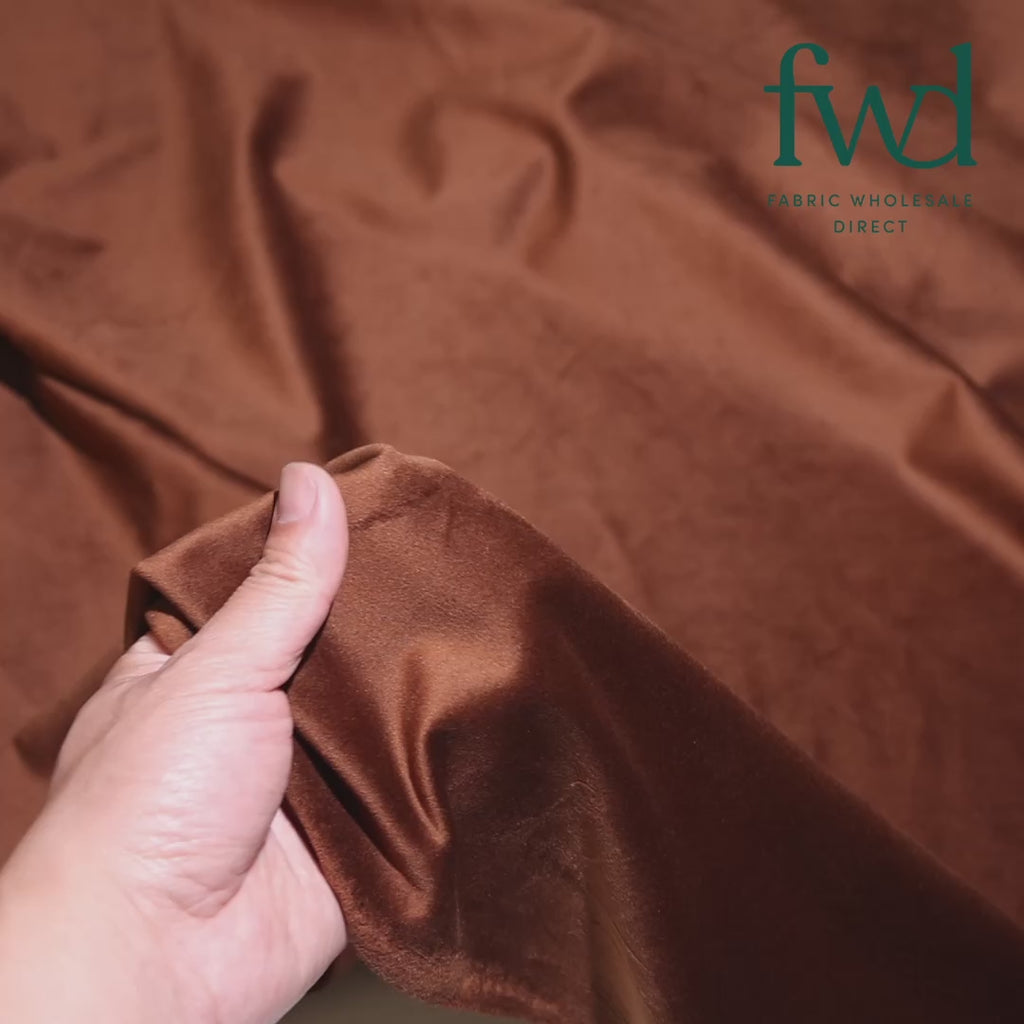 Upholstery Holland Flocking Velvet Brown Fabric Video|SV579060