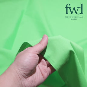 Cotton Polyester Broadcloth (58/60 Inch) Apple Green Fabric Video|SV573916