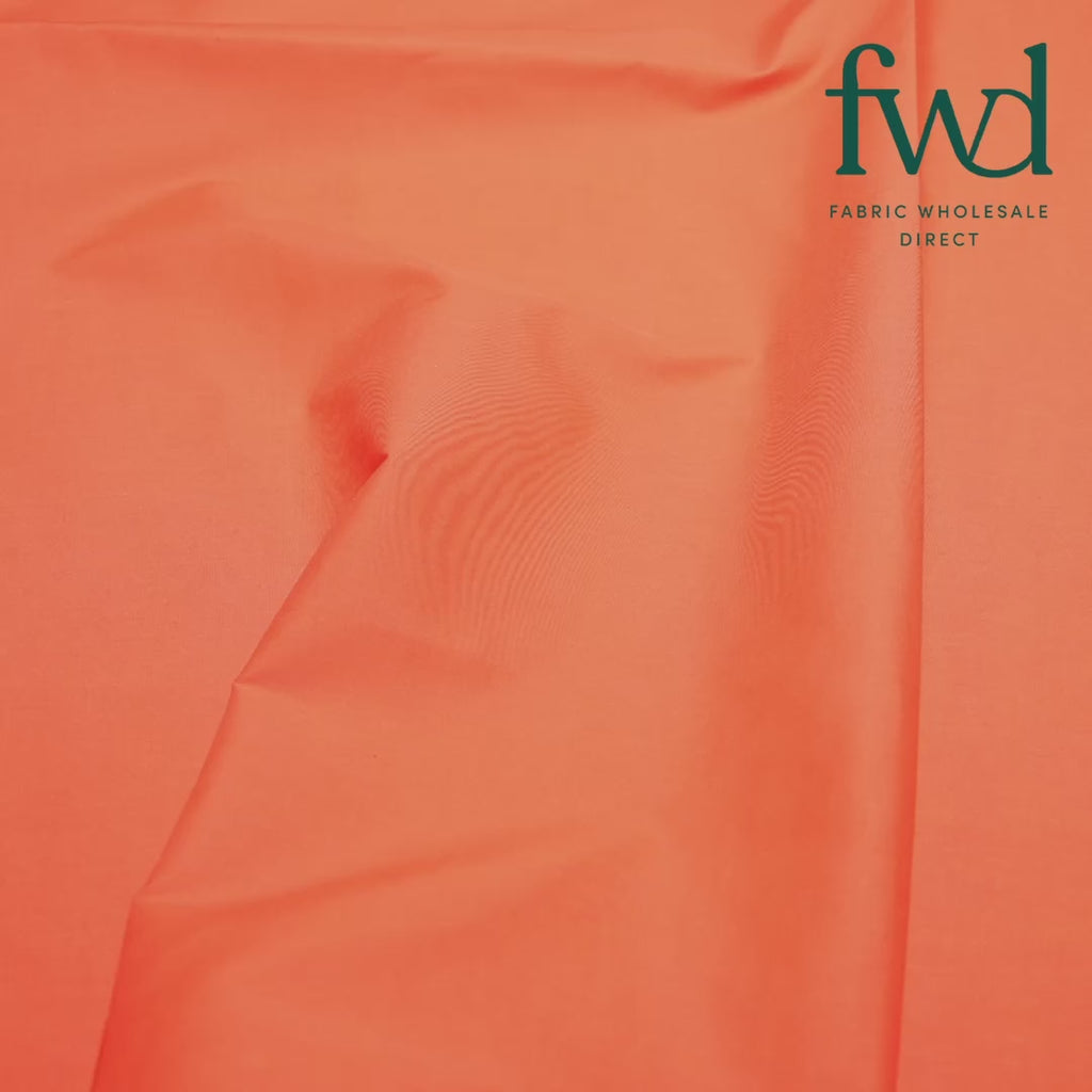 Cotton Polyester Broadcloth (58/60 Inch) Orange Fabric Video|SV571446