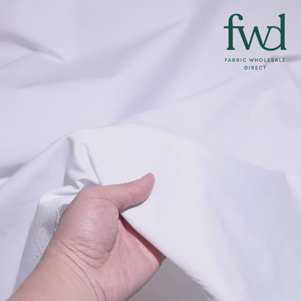 Poly Cotton Twill White Fabric Video|SV580375