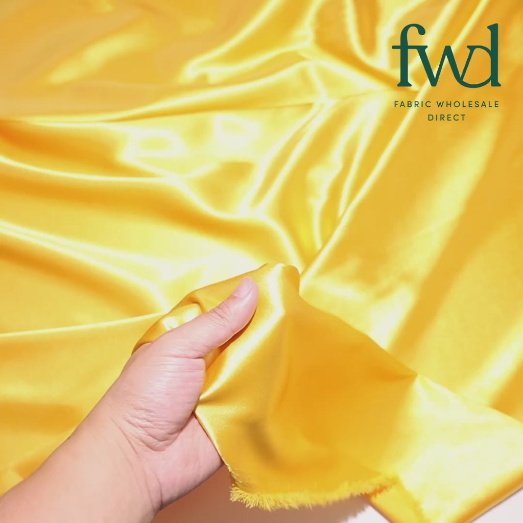 Stretch Charmeuse Satin Sunflower Fabric Video|SV575758
