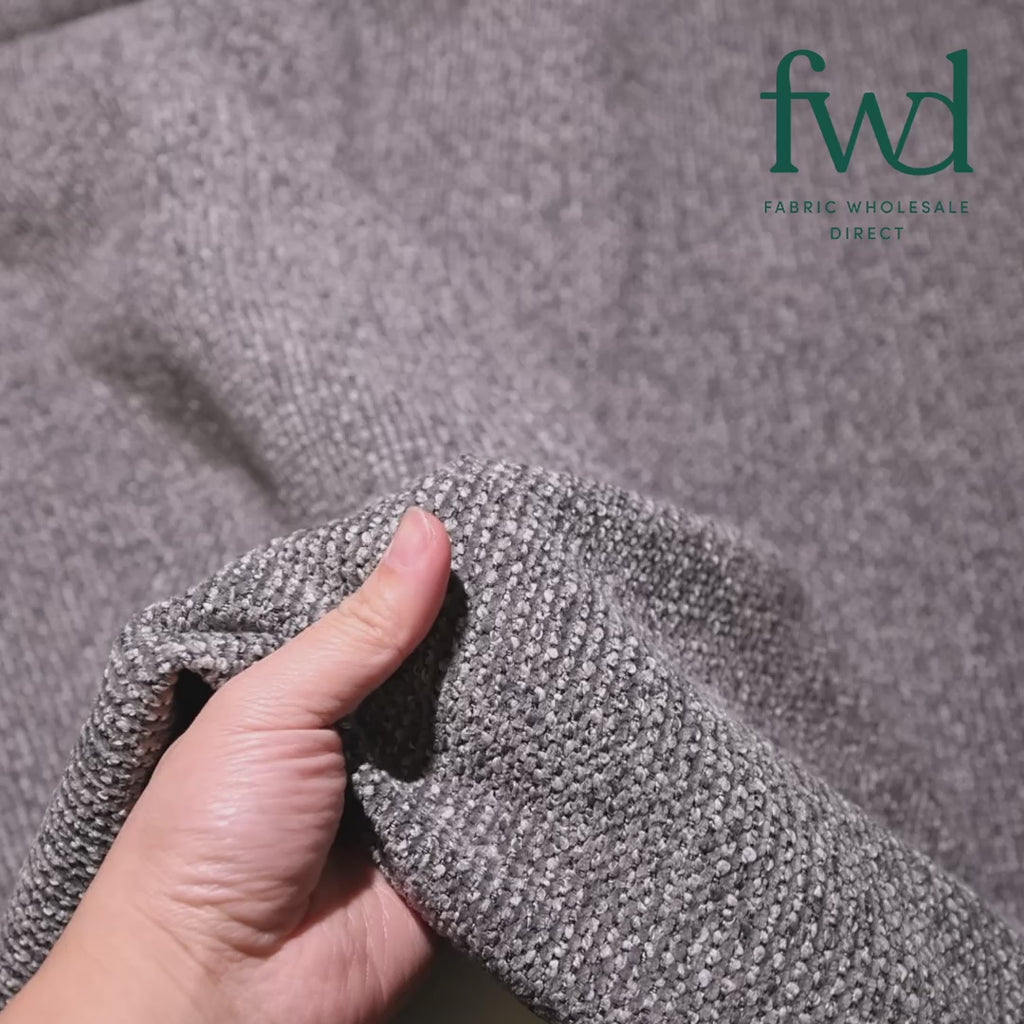 Nubby Jacquard Chenille Upholstery Grey Fabric Video|SV582025