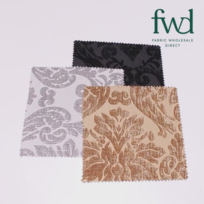 Julius Damask Chenille Upholstery Brocade Jacquard Fabric SV580311 Black / Black 5