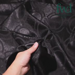 Liturgical Church Ecclesiastical Satin Jacquard Brocade Black Fabric Video|SV581958