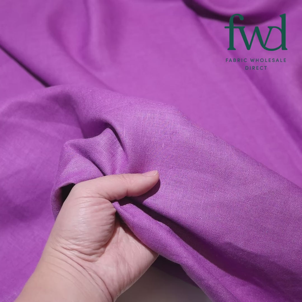 Yorkshire Natural Linen Fabric Lilac Video|SV580999