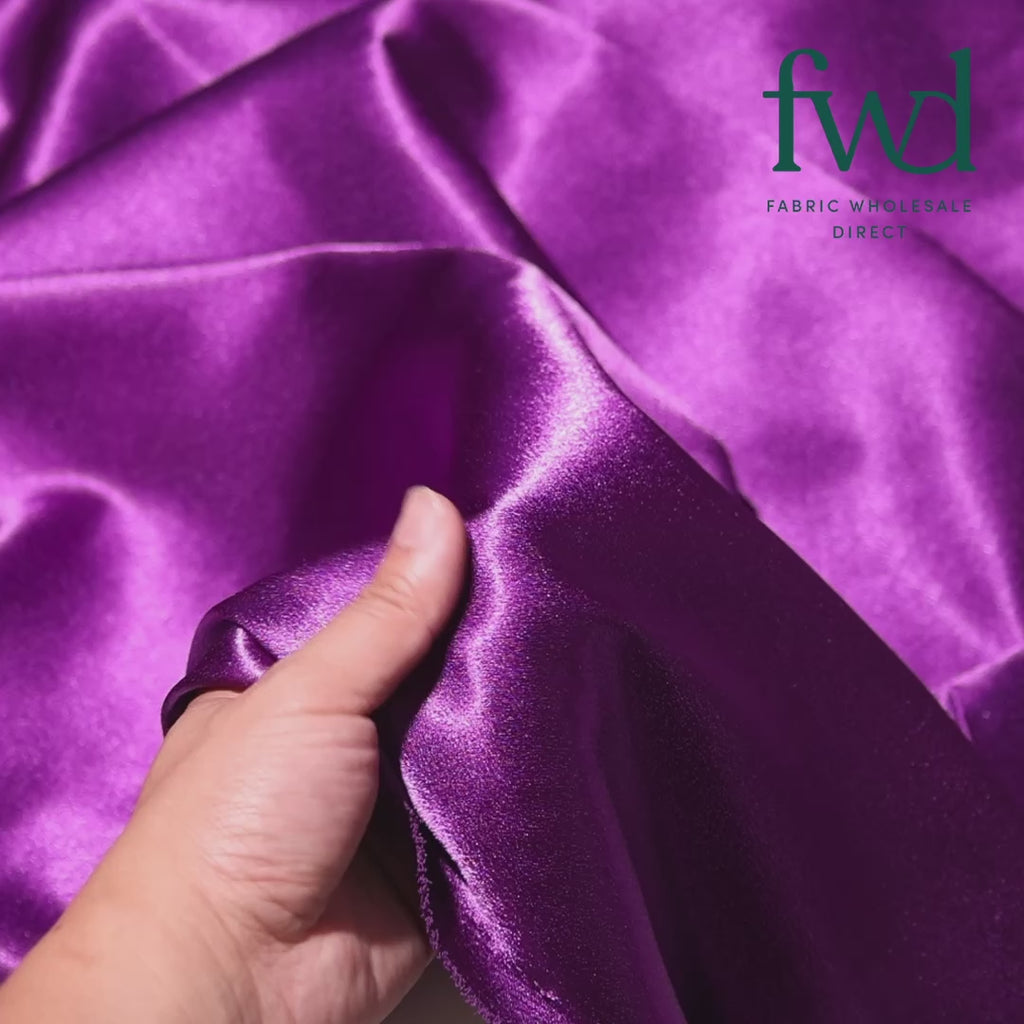 Classic Spun Yarn Polyester Crepe Back Satin Violet Fabric Video|SV582160