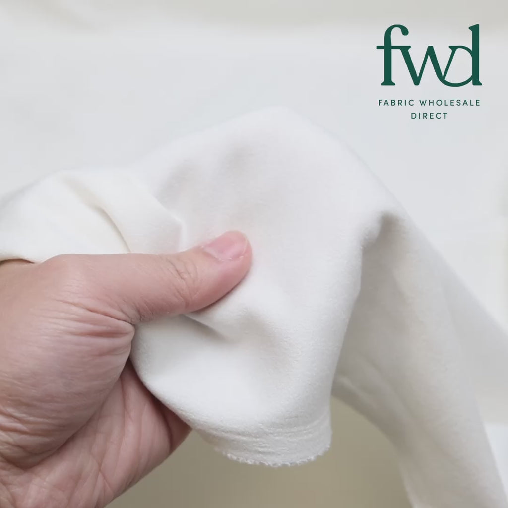 Suede Scuba Double Knit Off White Fabric Video|SV581336