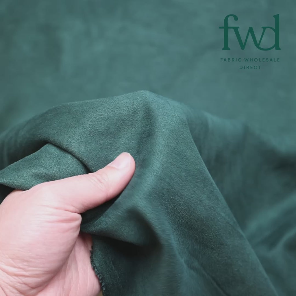 Suede Scuba Double Knit Hunter Green Fabric Video|SV581338