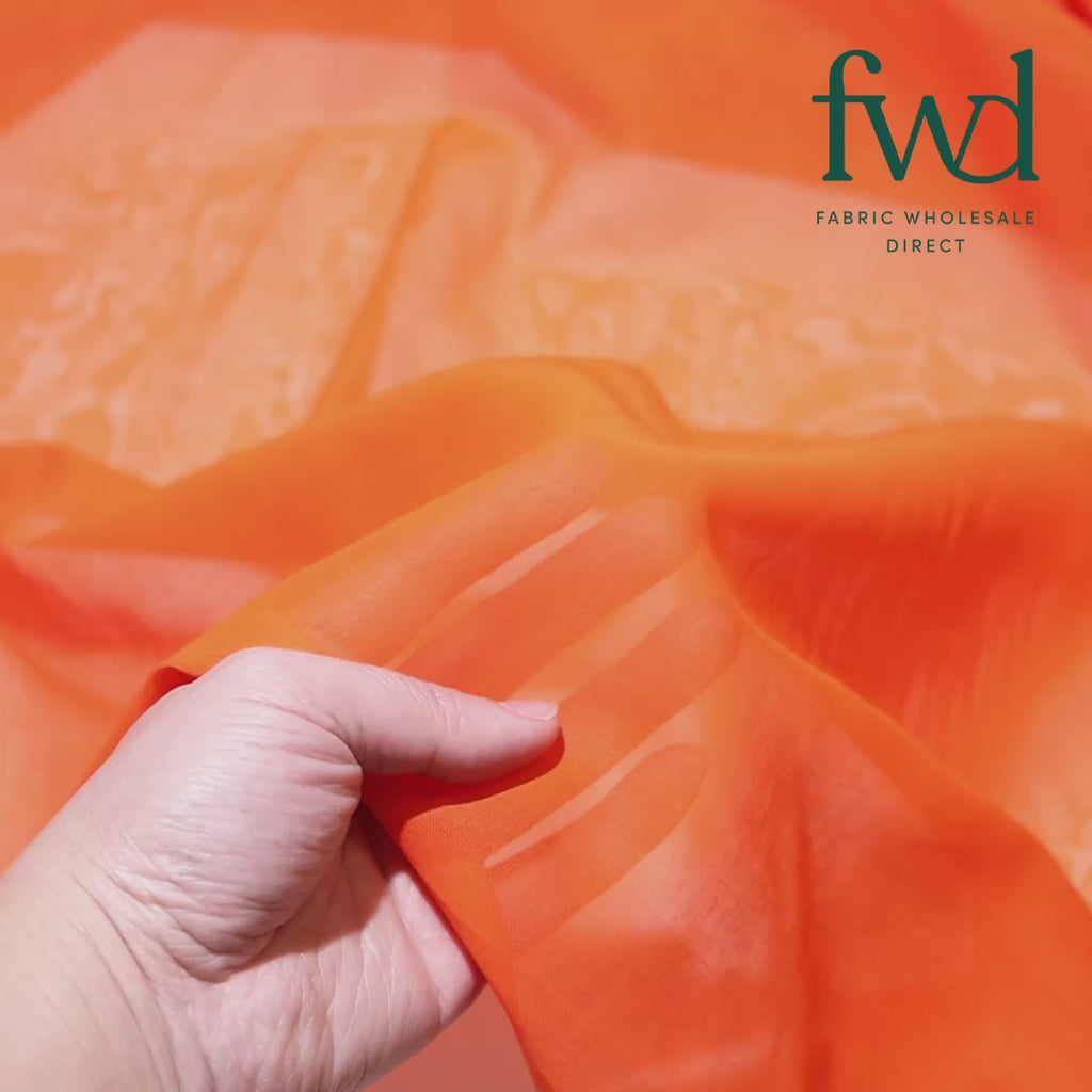 Cotton Voile Orange Fabric Video|SV571466