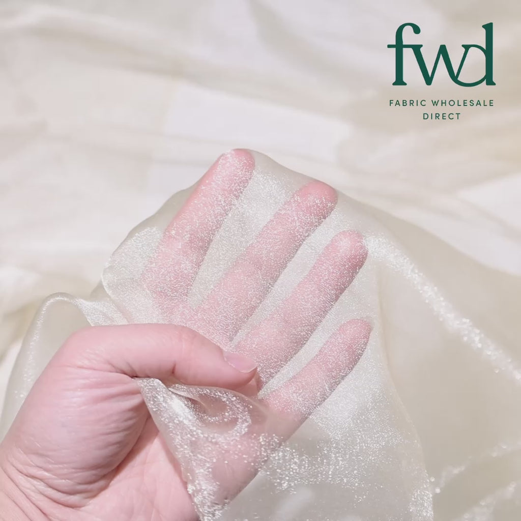Crystal Organza (59/60 Inch) Champagne Fabric Video|SV571256