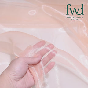 Princess Polyester Bridal Organza Fabric Peach Video|SV581770