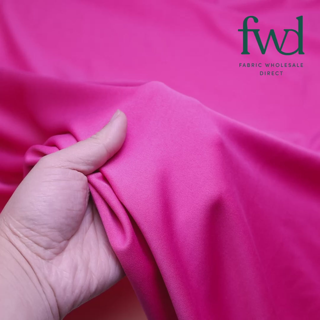 Stretch Crepe Scuba Double Knit Fuchsia Fabric Video|SV577169