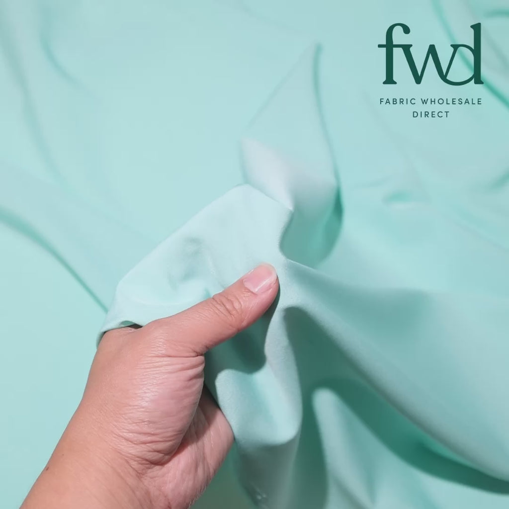 Stretch Polyester Tissue Faille Image Aqua Green Fabric Video|SV582302