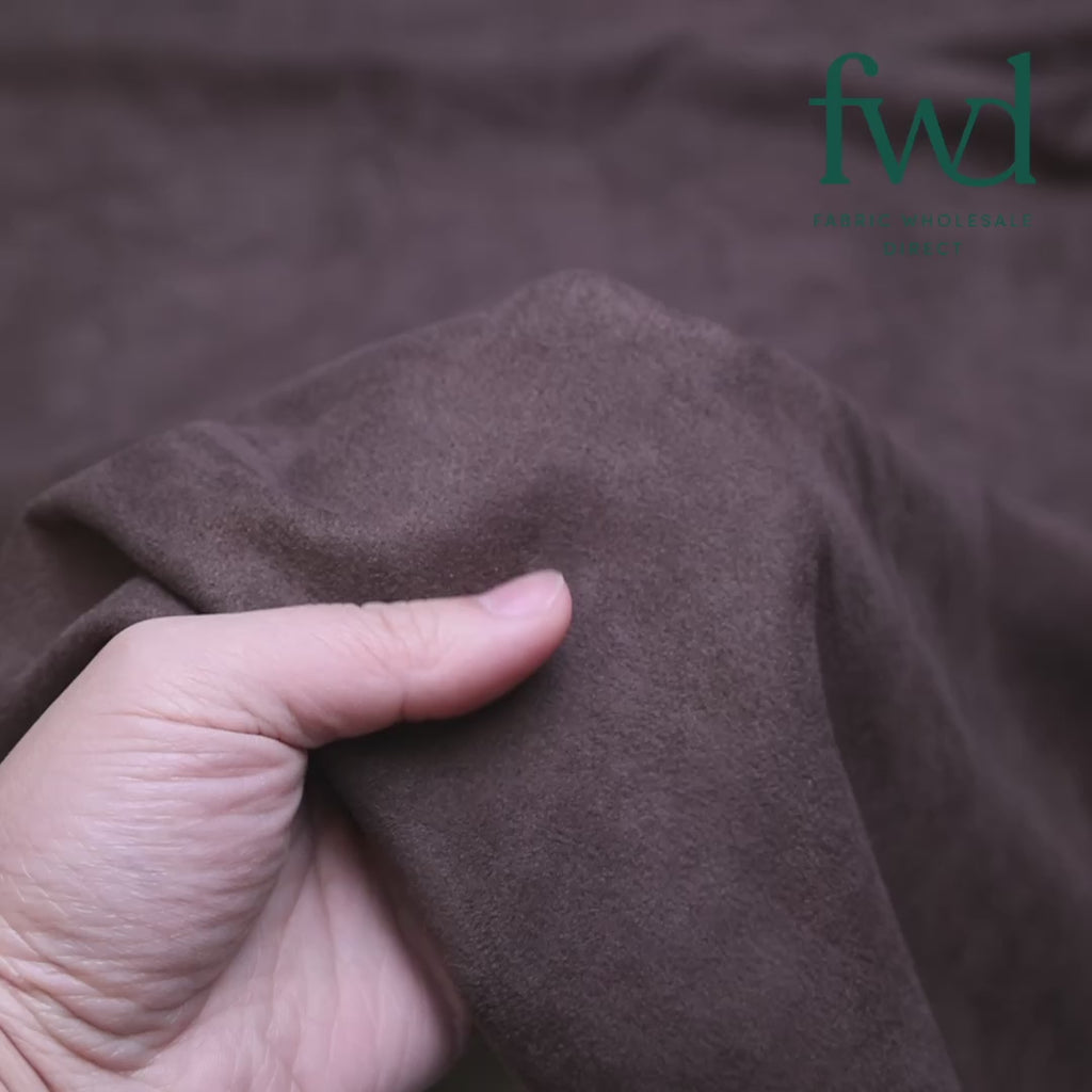 Suede Scuba Double Knit Brown Fabric Video|SV581342