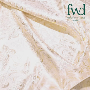 Floral Metallic Brocade Fabric White/Gold Video|SV578211