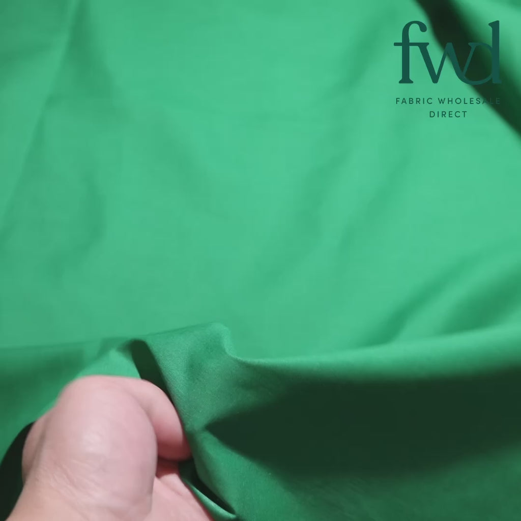 Cotton Polyester Broadcloth (58/60 Inch) Kelly Green Fabric Video|SV571442
