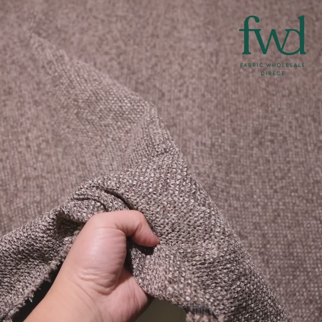 Nubby Jacquard Chenille Upholstery Brown Fabric Video|SV582028